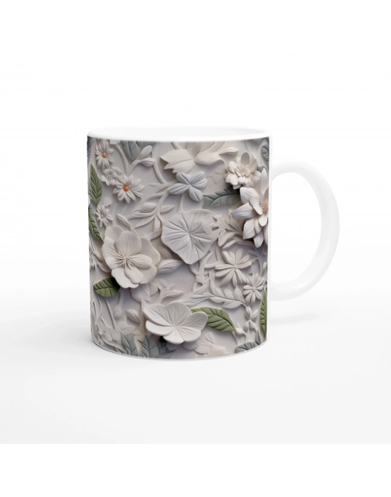 Doğal Dinginlik Çiçekli Kupa Bardak