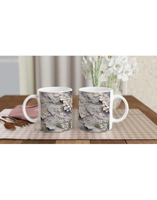 Doğal Dinginlik Çiçekli Kupa Bardak