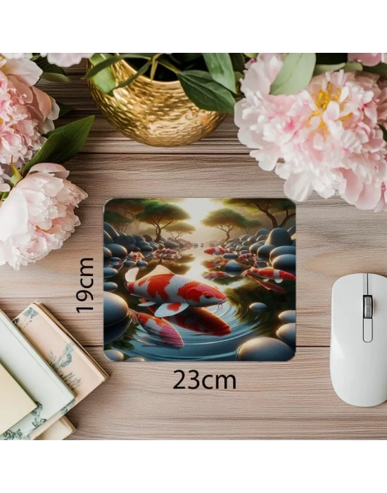Doğal Japon Bahçesi Mouse Pad Tasarımı - 19x23 cm 2 mm Dikdörtgen İthal Baskılı Mouse Pad