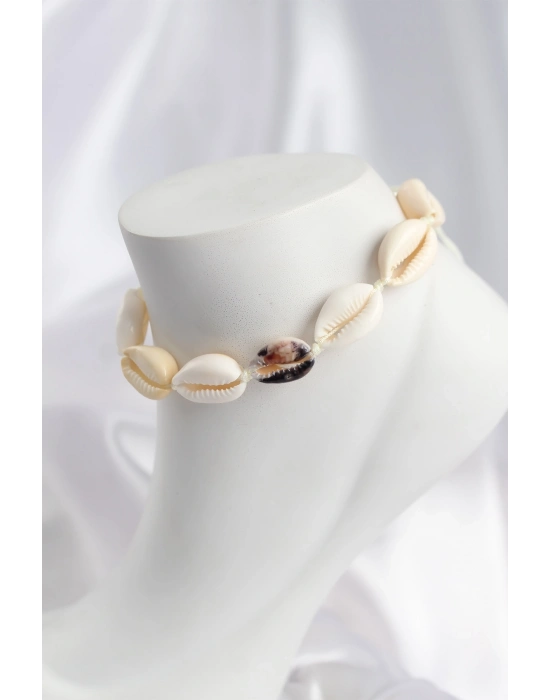 Doğal Kauri Kabuğu Asansörlü Model Halhal