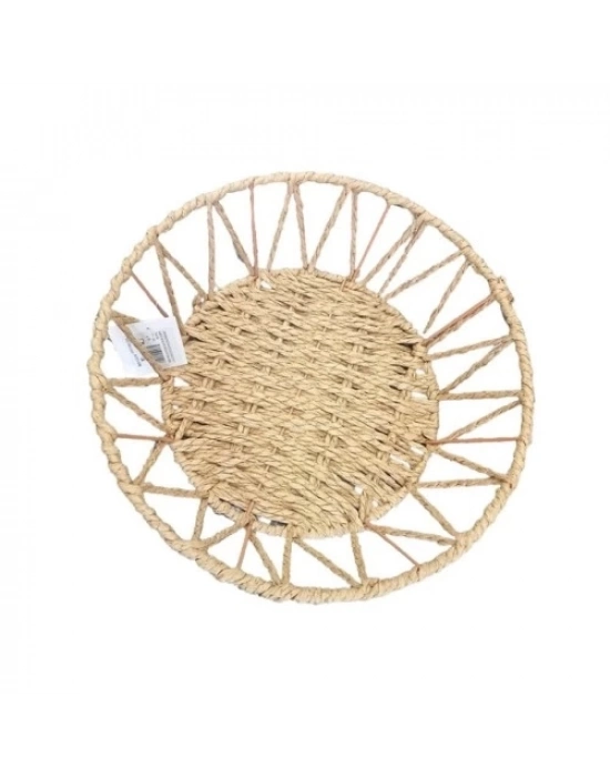 Doğal Örgü Yuvarlak Sepet