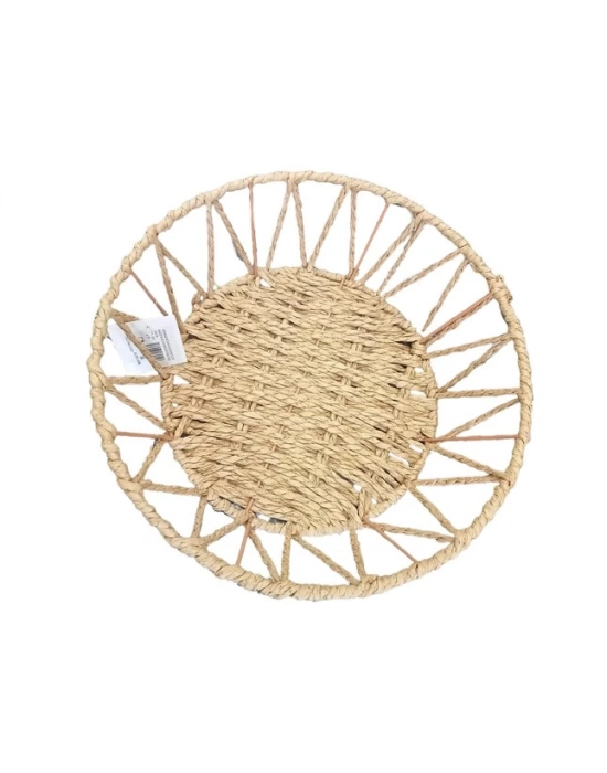 Doğal Örgü Yuvarlak Sepet