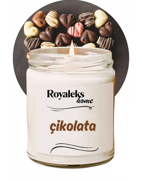 Doğal Özel Seri Kokulu Dekoratif Kavanoz Mum 210 cc - Çikolata - RYL