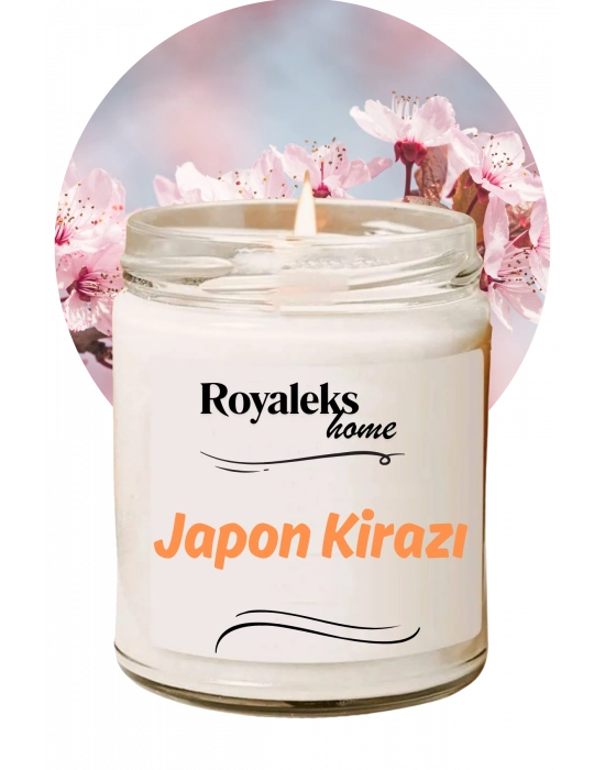 Doğal Özel Seri Kokulu Dekoratif Kavanoz Mum 210 cc - Japon Kirazı Esansı - RYL