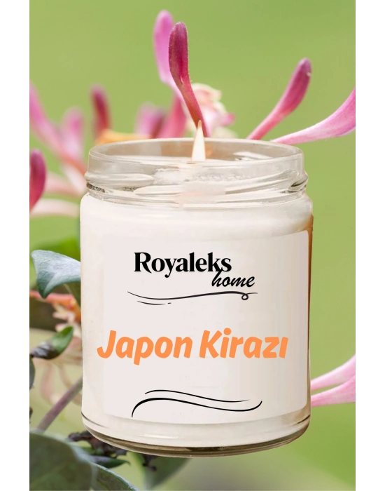 Doğal Özel Seri Kokulu Dekoratif Kavanoz Mum 210 cc - Japon Kirazı Esansı - RYL