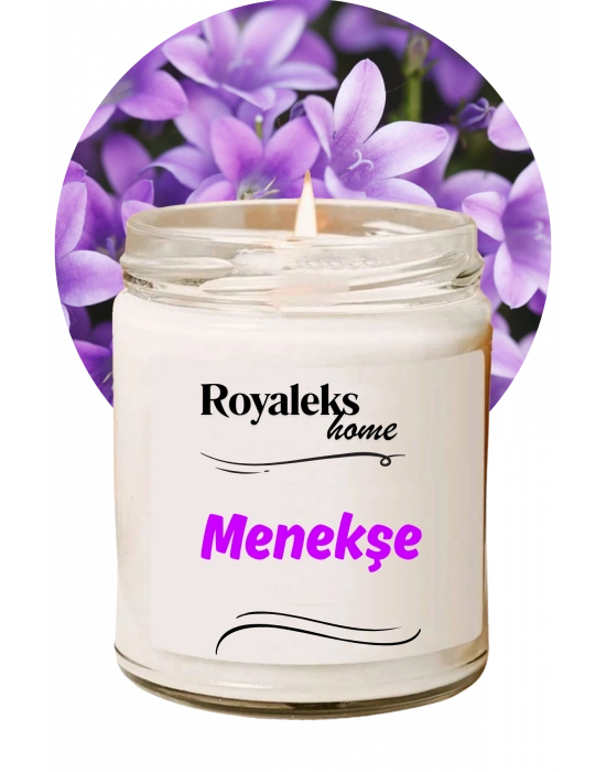 Doğal Özel Seri Kokulu Dekoratif Kavanoz Mum 210 cc - Menekşe Esansı - RYL