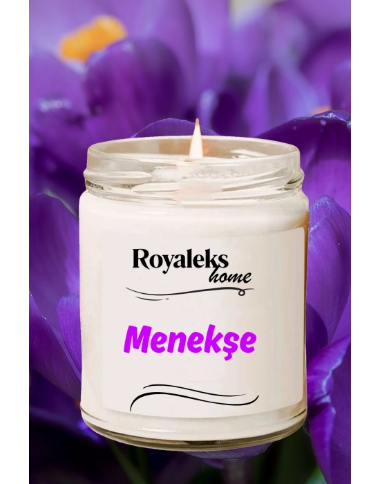 Doğal Özel Seri Kokulu Dekoratif Kavanoz Mum 210 cc - Menekşe Esansı - RYL