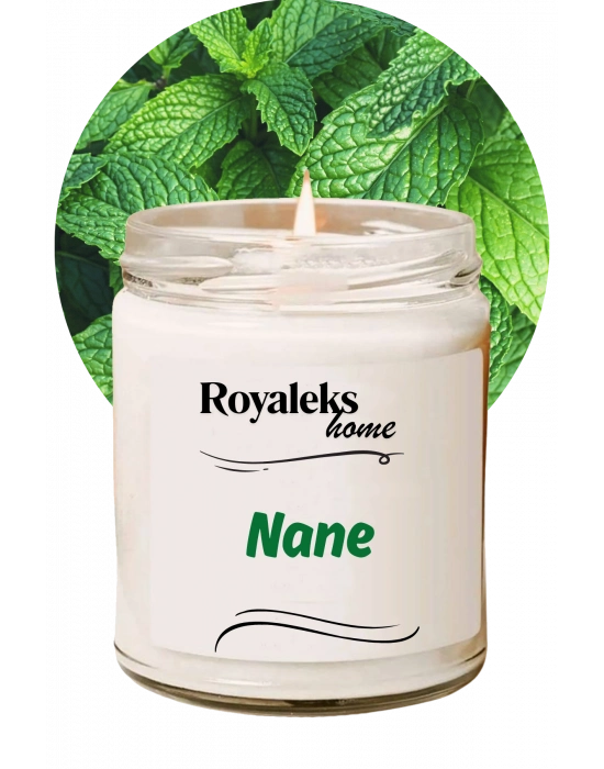 Doğal Özel Seri Kokulu Dekoratif Kavanoz Mum 210 cc - Nane Esansı - RYL