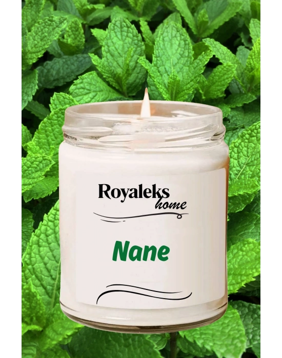 Doğal Özel Seri Kokulu Dekoratif Kavanoz Mum 210 cc - Nane Esansı - RYL