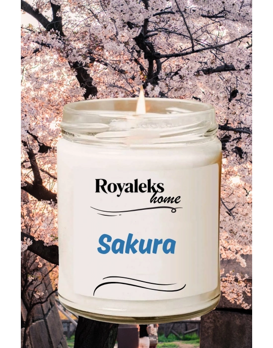 Doğal Özel Seri Kokulu Dekoratif Kavanoz Mum 210 cc - Sakura - RYL