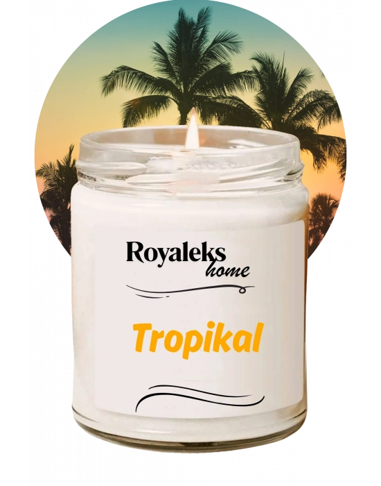 Doğal Özel Seri Kokulu Dekoratif Kavanoz Mum 210 cc - Tropikal Esans - RYL