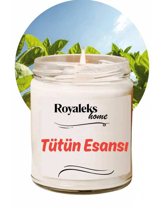 Doğal Özel Seri Kokulu Dekoratif Kavanoz Mum 210 cc - Tütün Esansı - RYL