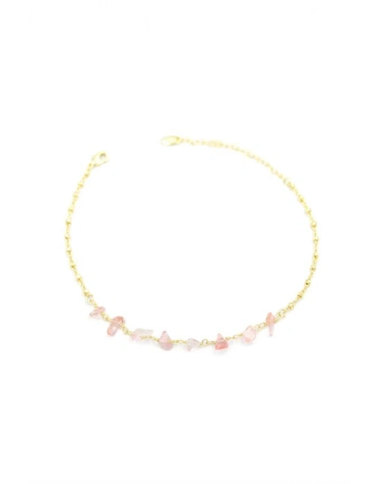 Doğal Taşlı Halhal - Altın