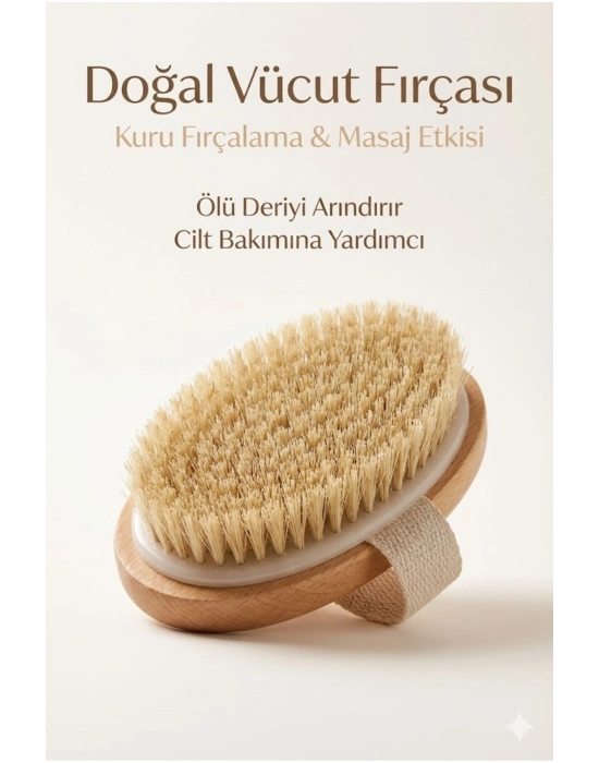 ® Doğal Vücut Fırçası – Kuru Fırçalama, Masaj ve Peeling Etkili Cilt Bakım Fırçası