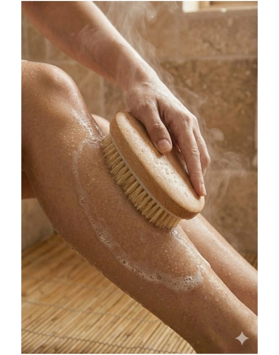 ® Doğal Vücut Fırçası – Kuru Fırçalama, Masaj ve Peeling Etkili Cilt Bakım Fırçası