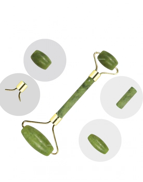 Doğal Yeşim Roller ve Gua Sha Yüz Şekillendirme Seti