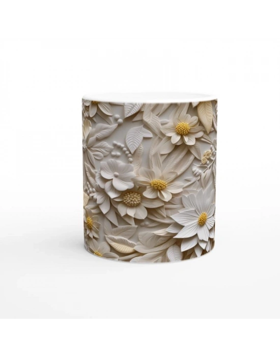 Doğal Zarafet Çiçekli Kupa Bardak