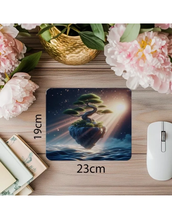 Doğayla Dengede Minimal Mouse Pad - 19x23 cm 2 mm Dikdörtgen İthal Baskılı Mouse Pad
