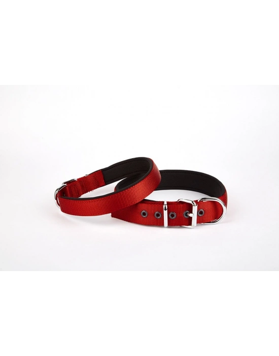 Doggie Comfort Dokuma Köpek Boyun Tasması 45-52 cm Kırmızı