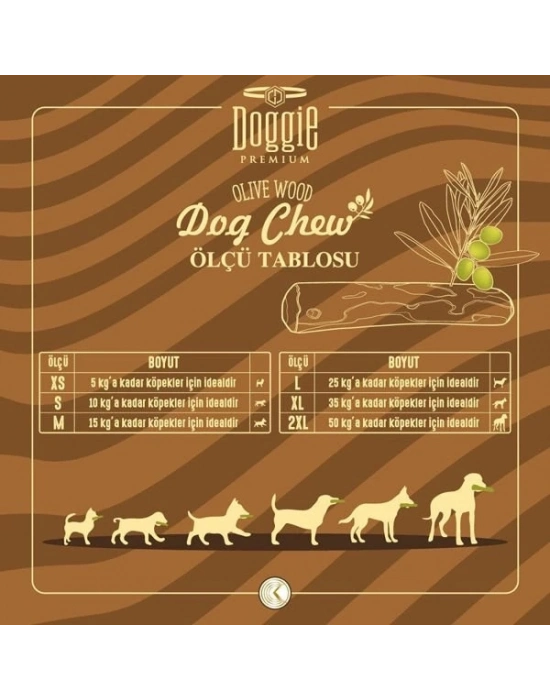 Doggie Doğal Zeytin Ağacı Köpek Çiğneme Oyuncağı Medium