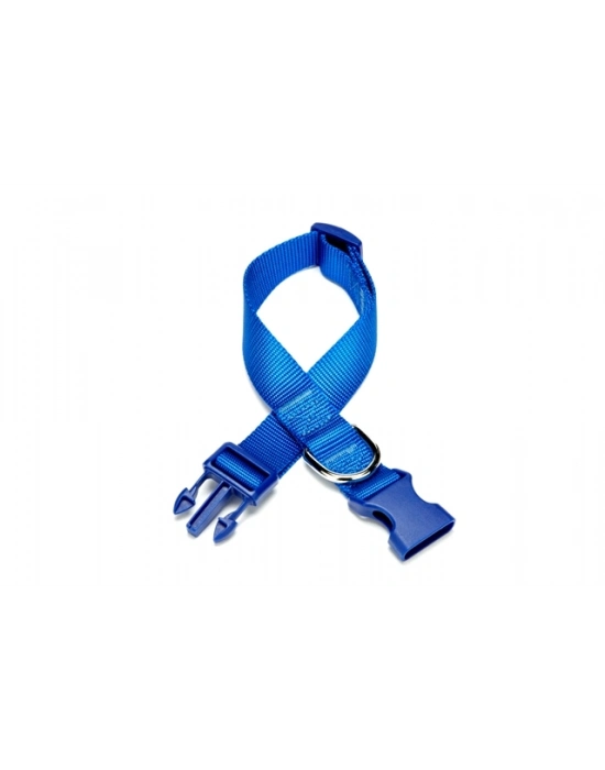 Doggie Dokuma Köpek Boyun Tasması 1,5 cm x 25-40 cm Mavi 15 kg