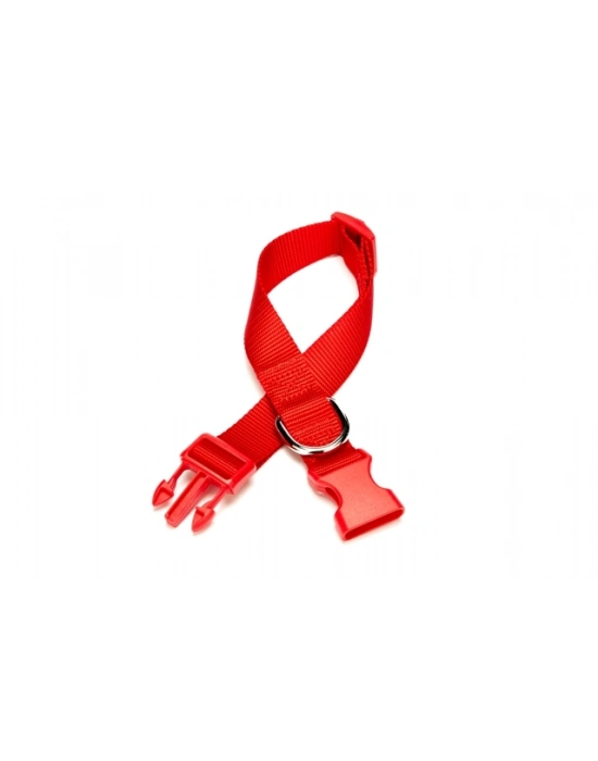 Doggie Dokuma Köpek Boyun Tasması 2 cm x 30-45 cm Kırmızı 25 kg