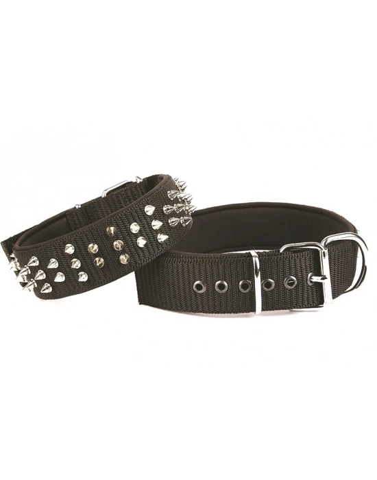 Doggie Konfor El Yapımı Çivili Köpek Boyun Tasması 5x55-65cm Siyah