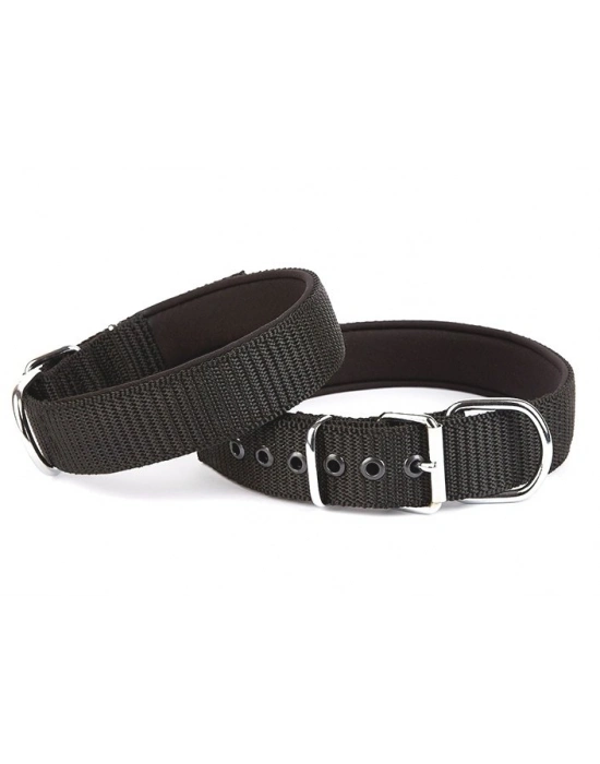 Doggie Konfor Seri Dokuma Köpek Boyun Tasması 4x57-65cm Siyah