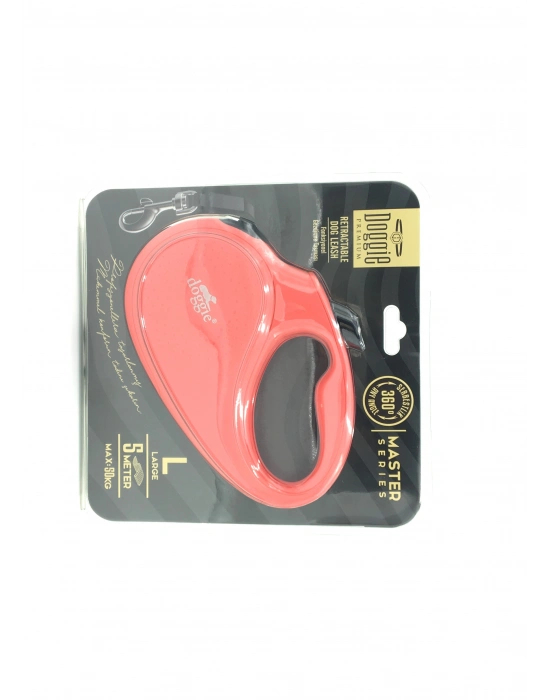 Doggie Master Seri Otomatik Makaralı Köpek Gezdirme 12 kg / 3 M Pembe