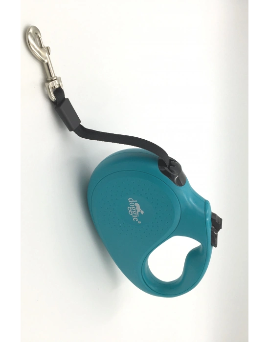 Doggie Master Seri Otomatik Makaralı Köpek Gezdirme 15 kg / 5 M S Turkuaz