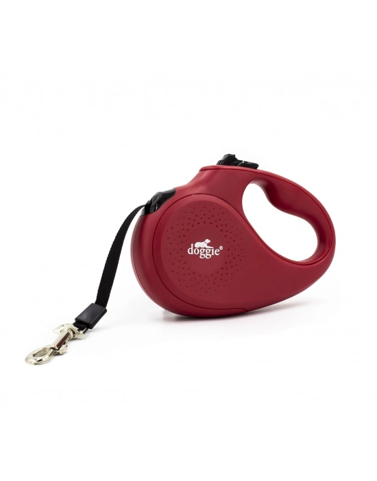 Doggie Master Seri Otomatik Makaralı Köpek Gezdirme 25 kg / 5 M Kırmızı