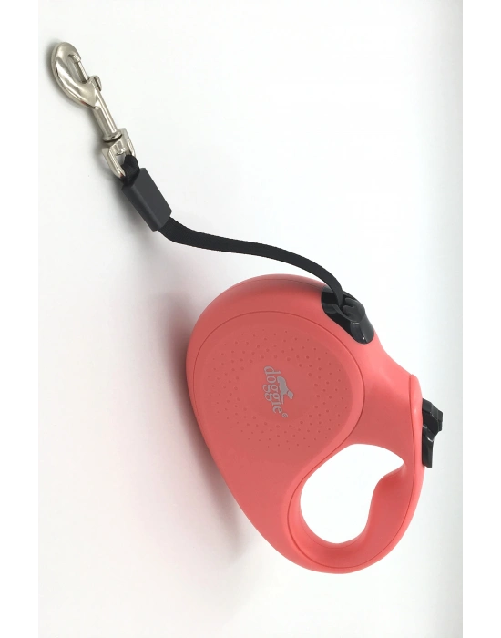 Doggie Master Seri Otomatik Makaralı Köpek Gezdirme 25 kg / 5 M Pembe