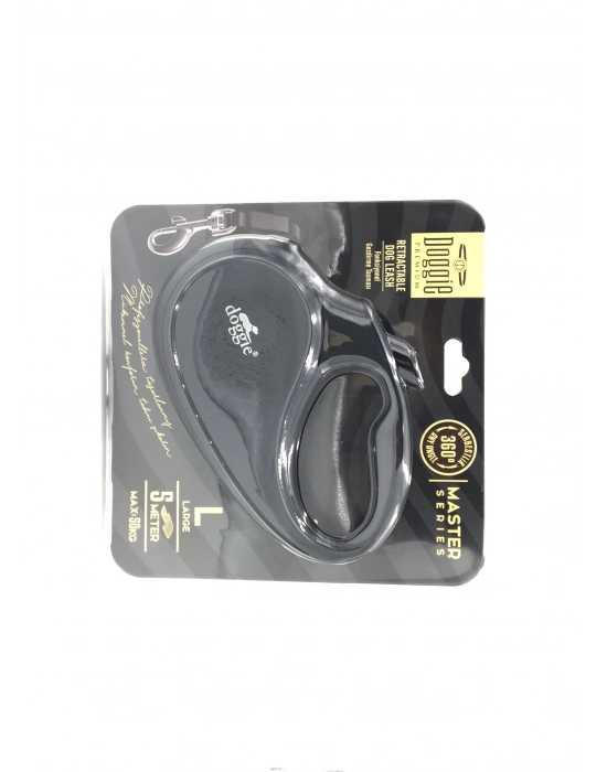 Doggie Master Seri Otomatik Makaralı Köpek Gezdirme 50 kg / 5 M Siyah