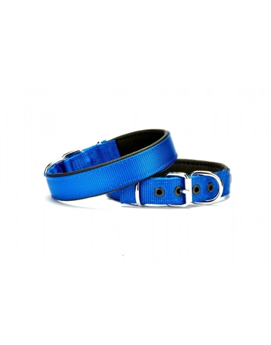 Doggie Softlu Dokuma Köpek Tasması 2,5 cm x 50 cm Mavi