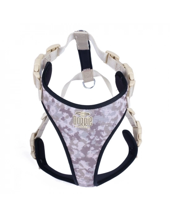 Doggie Softlu Siyah Köpek Bel Tasması 60/85 cm Kamuflaj Açık