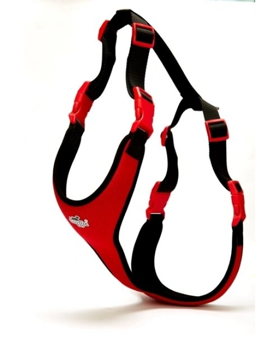 Doggie Softlu Siyah Köpek Bel Tasması 60/85 cm Kırmızı