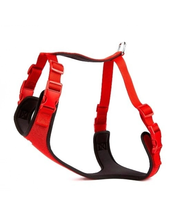 Doggie Softlu Siyah Köpek Bel Tasması 60/85 cm Kırmızı