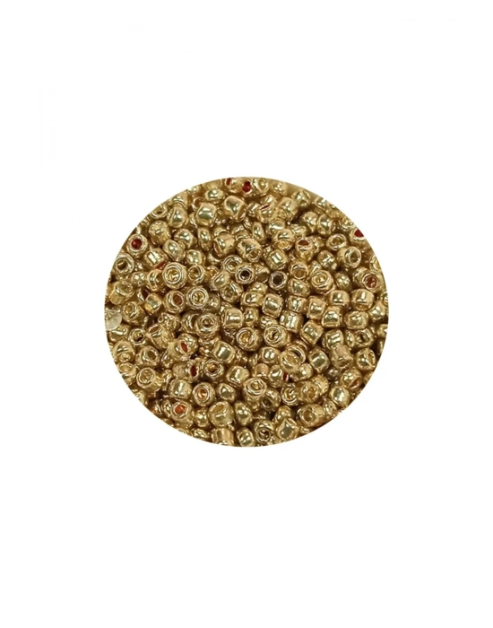 Dökme Cam Kum Boncuk (11/0) 2 mm - 20 Gram -  Altın - BNC024