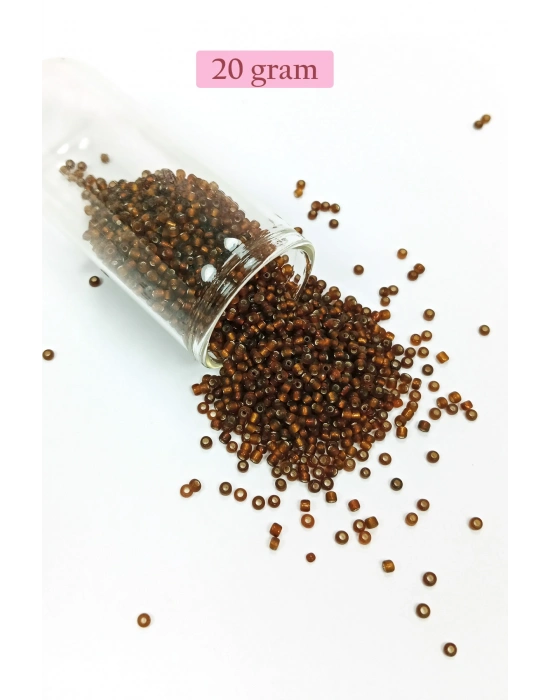 Dökme Cam Kum Boncuk (11/0) 2 mm - 20 Gram -  Çok Koyu Turuncu - BNC029