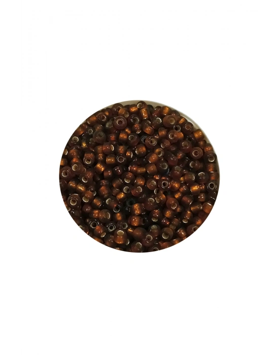 Dökme Cam Kum Boncuk (11/0) 2 mm - 20 Gram -  Çok Koyu Turuncu - BNC029