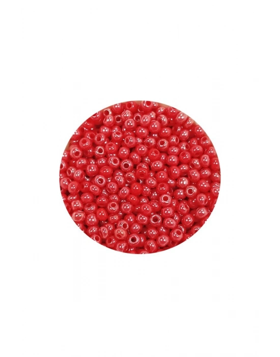 Dökme Cam Kum Boncuk (11/0) 2 mm - 20 Gram -  Kırmızı - BNC004