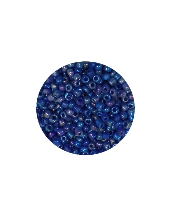 Dökme Cam Kum Boncuk (11/0) 2 mm - 20 Gram -  Koyu Mavi - BNC017
