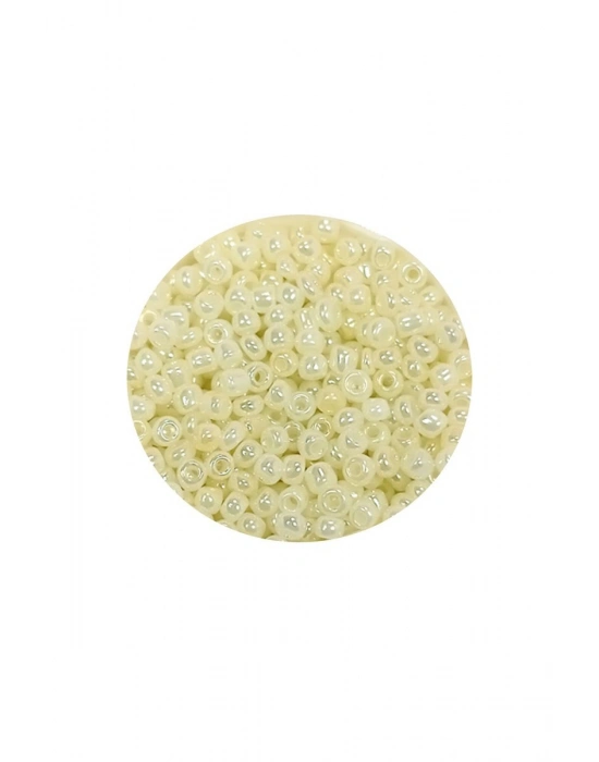 Dökme Cam Kum Boncuk (11/0) 2 mm - 20 Gram -  Krem - BNC012