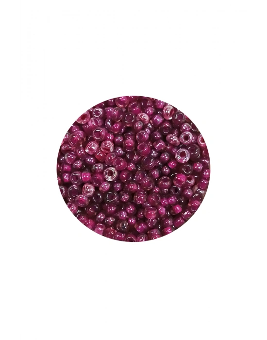 Dökme Cam Kum Boncuk (11/0) 2 mm - 20 Gram -  Mor - BNC005