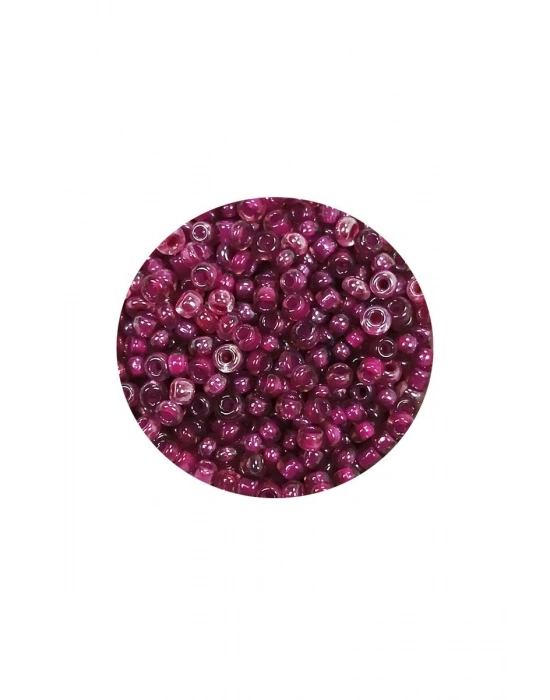 Dökme Cam Kum Boncuk (11/0) 2 mm - 20 Gram -  Mor - BNC005