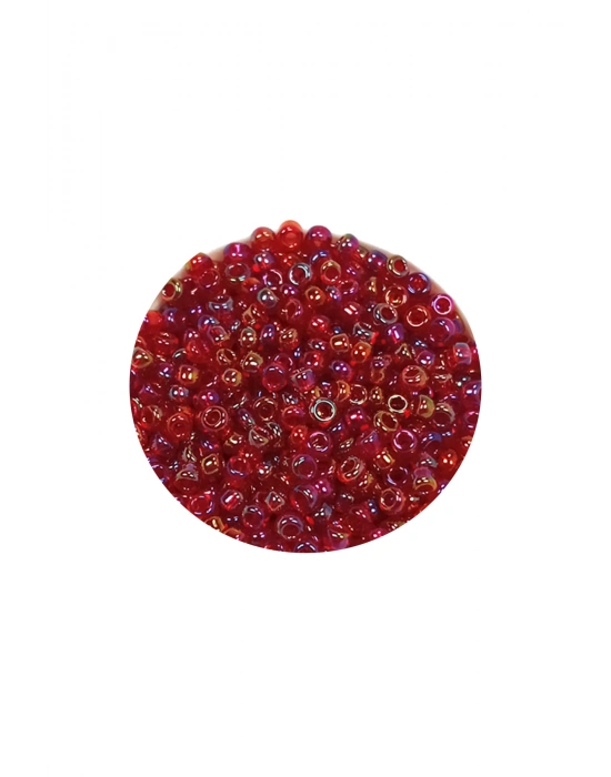 Dökme Cam Kum Boncuk (11/0) 2 mm - 20 Gram -  Morlu Kırmızı - BNC028