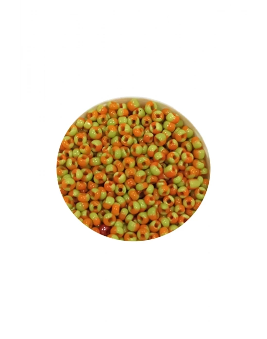 Dökme Cam Kum Boncuk (11/0) 2 mm - 20 Gram -  Sarı Turuncu - BNC031