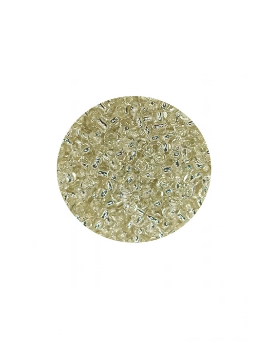 Dökme Cam Kum Boncuk (11/0) 2 mm - 20 Gram -  Şeffaf Beyaz - BNC018