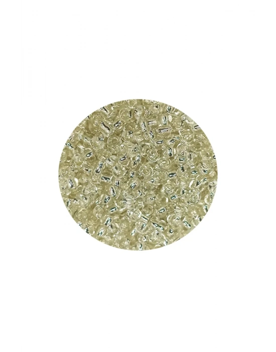 Dökme Cam Kum Boncuk (11/0) 2 mm - 20 Gram -  Şeffaf Beyaz - BNC018