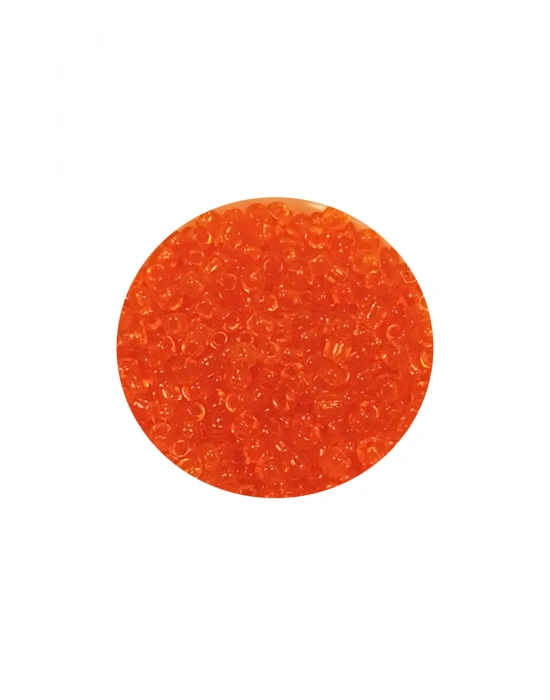 Dökme Cam Kum Boncuk (11/0) 2 mm - 20 Gram -  Şeffaf Turuncu - BNC016